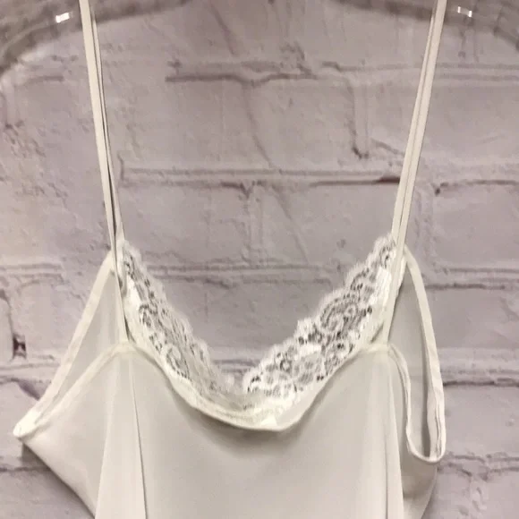 Vintage SLIP Dress Shear w Lace off White by Dentelle Size M - Picture 8 of 15